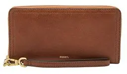 Produktbild: Fossil Brieftasche für Frauen Logan, PU, PVC Zip Clutch braun 19,7 cm L x 1,9 cm B x 10,2 cm H SL7831200