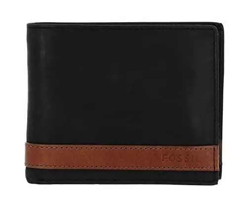 Produktbild: Fossil Brieftasche für Herren Quinn, 100% Leder Bifold schwarz 11,4 cm L x 2,5 cm B x 9,5 cm H ML3653001