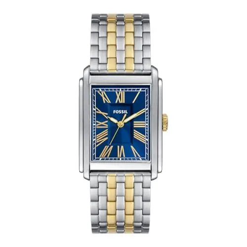 Produktbild: Fossil Carraway uhr für Herren, Quarzwerk mit Leder- oder Edelstahlarmband, Gold- und Silberton, 30MM