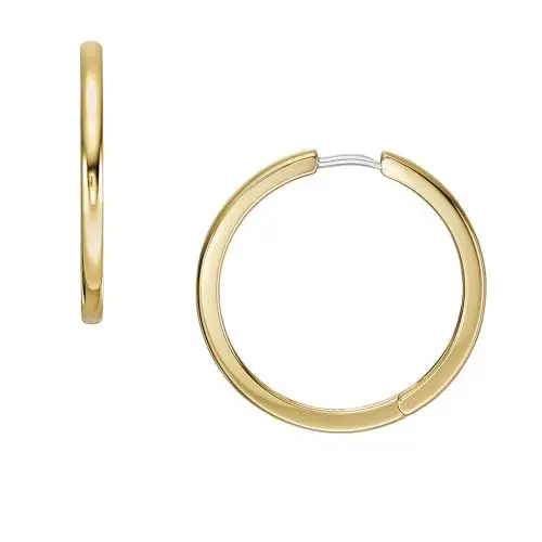 Produktbild: Fossil Creolen-Ohrringe All Stacked Up für Damen Edelstahl goldfarben, JF04638710