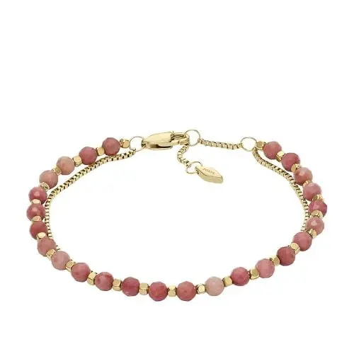 Produktbild: Fossil Damenarmband All Stacked Up mehrreihig Rhodochrosit rosé, JF04682710