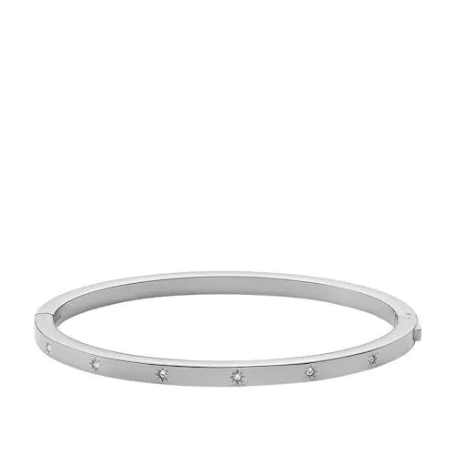 Produktbild: Fossil Sadie Damenarmband aus Edelstahl mit Druckknopfverschluss, Silberfarben
