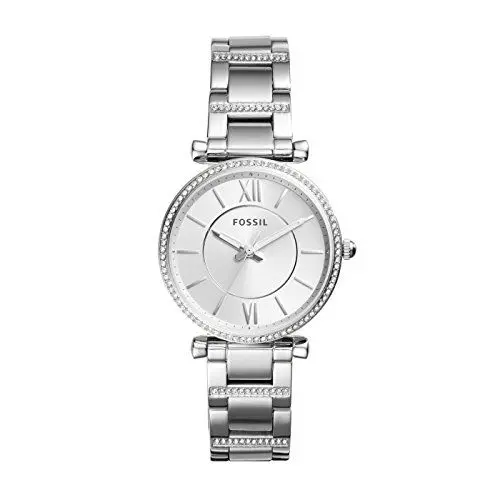 Produktbild: Fossil Damenuhr Carlie, Quarzwerk, 35mm Silbernes Edelstahlgehäuse mit Edelstahlarmband, ES4341
