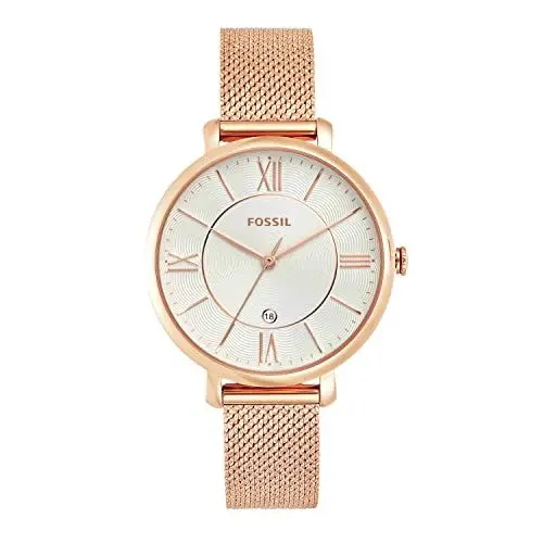 Produktbild: Fossil Damenuhren Jacqueline, Quarzwerk, 36mm Rose Gold Edelstahlgehäuse mit Edelstahlarmband, ES4352