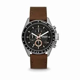 Produktbild: Fossil Decker Herrenuhr, Quarz-Chronographenwerk mit Lederarmband.