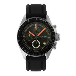 Produktbild: Fossil Decker uhr für Herren, Quarzwerk Chronograph mit Edelstahl- oder Lederarmband., Schwarz und Grau, 44MM