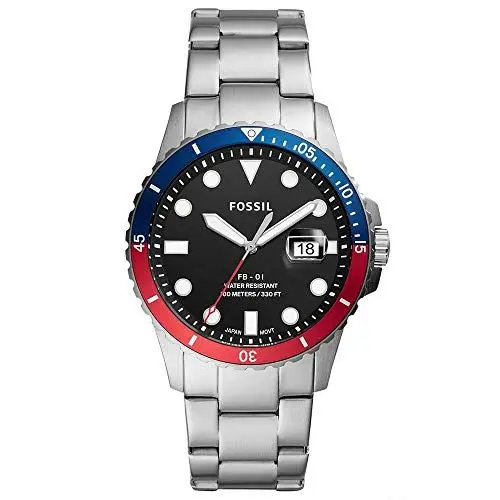 Produktbild: Fossil FB-01 uhr für Herren, Quarzwerk mit Edelstahl- oder Lederarmband, Rot und Blau, 42MM