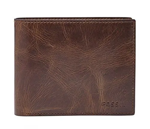 Produktbild: Fossil Geldbörse für Herren Derrick, Leder Bifold Dunkelbraun 11,4 cm L x 2,5 cm B x 9,5 cm H ML3687201