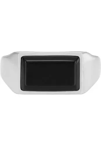 Produktbild: Fossil Herren-Siegelring All Stacked Up Achat schwarz, JF046030408