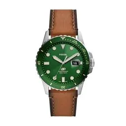 Produktbild: Fossil Blue uhr für Herren, Quarzwerk mit Edelstahl- oder Lederarmband, Grün und Braun, 42MM