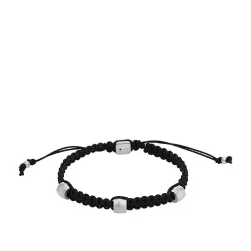 Produktbild: Fossil Herrenarmband, Edelstahl- und Lederarmband mit Schiebeverschluss