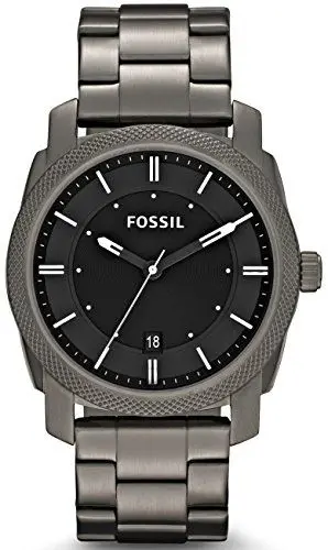 Produktbild: Fossil Machine uhr für Herren, Quarzwerk mit Edelstahl- oder Lederarmband, Dunkelgrau, 42MM