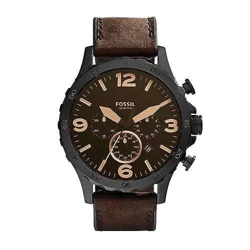 Produktbild: Fossil Nate uhr für Herren, Quarzwerk Chronograph mit Edelstahl- oder Lederarmband, Braun, 50MM