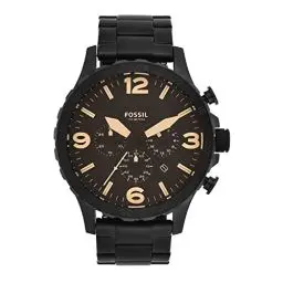 Produktbild: Fossil Nate uhr für Herren, Quarzwerk Chronograph mit Edelstahl- oder Lederarmband, Schwarz und Braun, 50MM