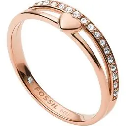 Produktbild: Fossil Ring Für Frauen Vintage Glitz, Länge: 21,5 X 20 X 6 Rose Gold Edelstahl Ring, JF03460791