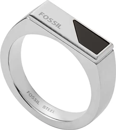 Produktbild: Fossil Ring Für Männer Kleid, Länge: 17.5mm, Breite: 5.3mm Silber Edelstahl Ring, JF03930040