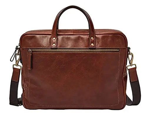 Produktbild: Fossil Tasche für Männer Haskell, Leder Arbeitstasche cognac 40,6 cm L x 7,6 cm B x 30,5 cm H MBG9342222