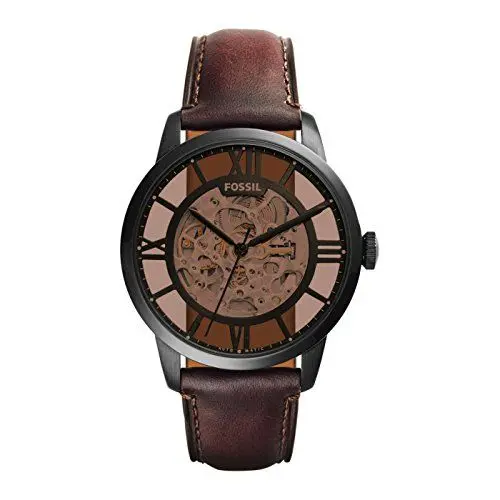 Produktbild: Fossil Townsman uhr für Herren, Automatikuhrwerk mit Edelstahl- oder Lederarmband, Dunkelbraun, 44MM