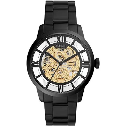 Produktbild: Fossil Townsman uhr für Herren, Automatikuhrwerk mit Edelstahl- oder Lederarmband, Schwarz, 44MM