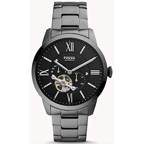 Produktbild: Fossil Townsman uhr für Herren, Mechanisches Automatikwerk mit Edelstahl- oder Lederarmband, Dunkelgrau, 44MM