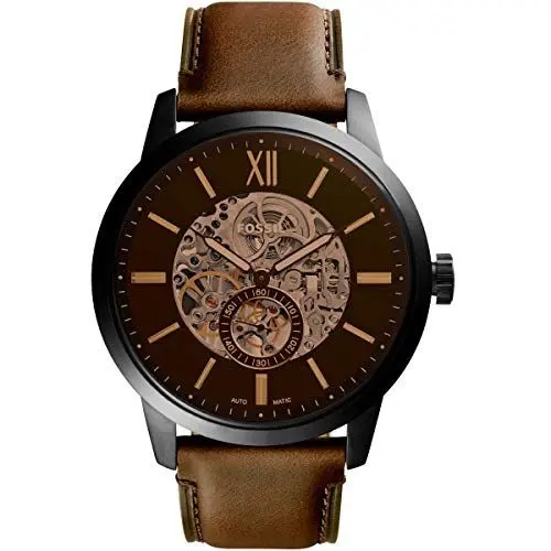 Produktbild: Fossil Townsman uhr für Herren, Automatikuhrwerk mit Edelstahl- oder Lederarmband, Braun, 48MM