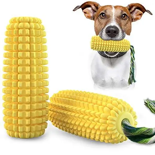 Produktbild: FOSTBEEN Kauspielzeug für Hunde für Aggressive Kauer, unzerstörbares, Robustes, langlebiges, quietschendes, interaktives Hundespielzeug, Welpenzähne-Kauspielzeug mit Maisstäbchen