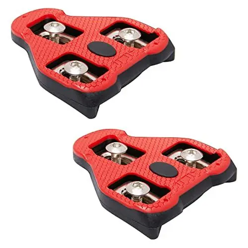 Produktbild: FOTGROY Fahrradschuhe Cleats Kompatibel mit Peloton Look ARC Delta Indoor Cycling Rennrad Fahrrad Cleat Set voll kompatibel mit Peloton Delta Clips (9 Grad Float) Schwarz Rot Sechseckig