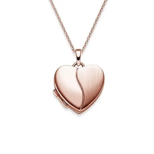 Produktbild: Foto Medaillon Herz Rotgold hochwertig vergoldet Herzkette Herz Anhänger zum Öffnen mit Kette inkl. GRATIS Luxus-Etui + - Herz Amulett Herzmedaillon Fotos Bild Bilder FF99 VGRT45