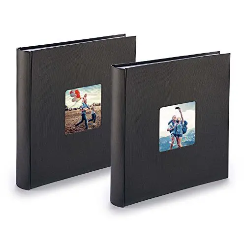 Produktbild: Fotoalbum XXL I Album 2er Pack zum Selbstgestalten (30x30 cm) I je 400 Bilder zum einkleben in 10x15 Format I schwarz