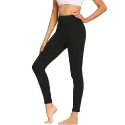 Produktbild: FOTOCITI Leggings Damen High Waist Elastische Sportleggins Fitnesshose Blickdicht Schwarze Laufhose Sporthose für Gym Yoga (Schwarz,L-XL)