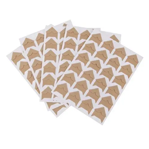 Produktbild: Fotoecken Foto Selbstklebeetiketten Braunes Packpapier Photo Album-Schutz-Aufkleber 5 Blatt