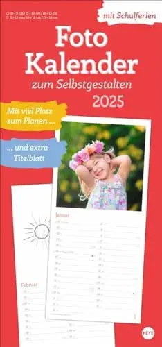Produktbild: Fotokalender zum Selbstgestalten 2025: Blanko-Kalender mit Monatskalendarium, Titelblatt zum Selbstgestalten, viel Platz für Notizen und mit Schulferien. (Foto-/Bastelkalender Heye)