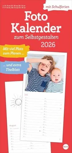 Produktbild: Fotokalender zum Selbstgestalten 2026: Blanko-Kalender mit Monatskalendarium, Titelblatt zum Selbstgestalten, viel Platz für Notizen und mit Schulferien. (Foto-/Bastelkalender Heye)