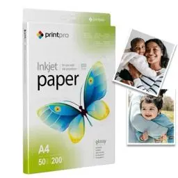 Produktbild: Fotopapier PrintPro von COLORWAY hoch glänzend A4 200g/m² 50 Blatt Sofort Trocken Wasserfest für alle Tintenstrahldrucker