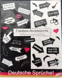 Produktbild: LOS!!! Deutsche Sprüche: Hochzeits-Wedding und Party-Fotobox-Accessoires mit Deutschen Sprüchen Fotoautomat Requisiten Props Photo Booth Hochzeit Props Accessoires