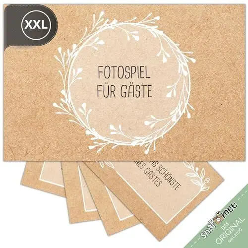 Produktbild: Fotospiel Hochzeit XXL - Das Original von snaPmee - 100+9 Fotoaufgaben - Hochzeitsspiel für Gäste & Brautpaar - Kraftpapier