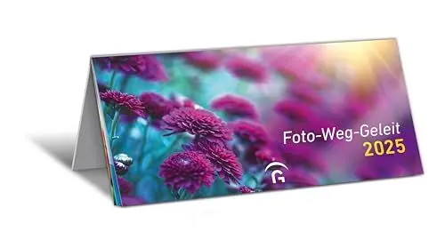 Produktbild: Foto-Weg-Geleit 2025: Monatskalender zum Aufstellen m. wunderschönen Fotominiaturen-Lebensweisheiten-Sinnsprüche , 12 Monatsblätter m. Postkarten zum Ausschneiden, 21,0 x 10,5 cm