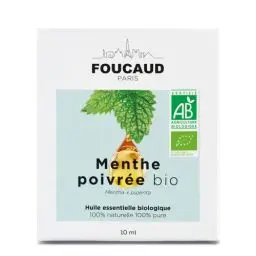 Produktbild: FOUCAUD | Ätherisches Pfefferminzöl | Mentha x piperita | BIO | 100% natürlich und rein | Roll on inklusive | Chemotyp | zertifiziert für biologischen Landbau | 10 ml | Französische Marke seit 1946