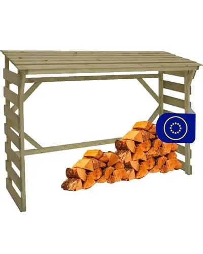 Produktbild: FournierWerk - Mülltonnenverkleidung Holz Made in Europe (FSC), Mülltonnenbox, Kaminholzregal Aussen