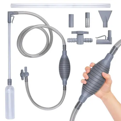Produktbild: FOVHEE Mulmsauger Aquarium,3 in 1 Aquarium Sauger,Aquarium Reinigungsset mit Schlauchventil,Kiesreiniger für Aquarium Wasserwechsel und Reinigung (3M Schlauch),Aquarium Reiniger für Kies und Sand