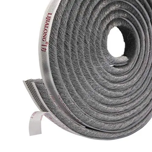 Produktbild: fowong Selbstklebend Bürstendichtung Dichtungsstreifen 6 m(L) x9 mm(B) x 9mm(D) Dichtungsband hochdichter Filz-Zugluft-Exzenter für Schiebetüren, Fenster und Garderobe(Grau)