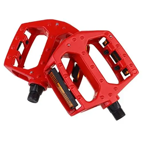 Produktbild: FOYTOKI Fahrradpedale Pedale aus Aluminiumlegierung rot einzelne Rollperle Mountainbikes für Jungen- und Mädchenfahrräder