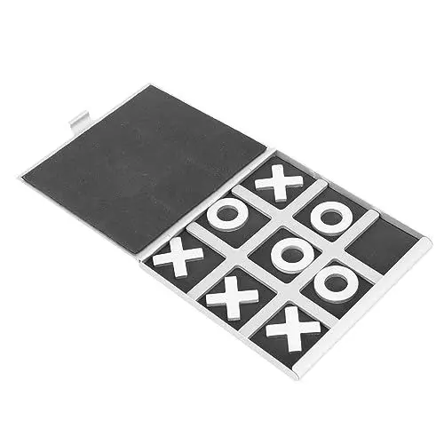 Produktbild: FOYTOKI 1 Satz Aluminium Chess Tragbares für Interaktives Brettspiel für Lernspaß Reisen und Partys Umweltfreundliches Material Silber Schwarz