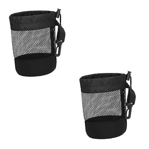 Produktbild: FOYTOKI Golfball Netztasche 2st Golftasche Tennistasche Mit Kordelzug Tennistaschen Trainingstaschen Für Tennis Bälle Tees Aufbewahrungstasche Golfballtopf Im Freien Netztasche Für Tennis Black Nylon