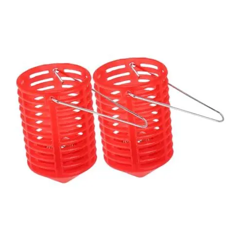 Produktbild: FOYTOKI Angelköderkäfig Feeder-fischhalter 2 Stück Rot Kunststoff Köderkäfig Karpfenangeln Köder-kit