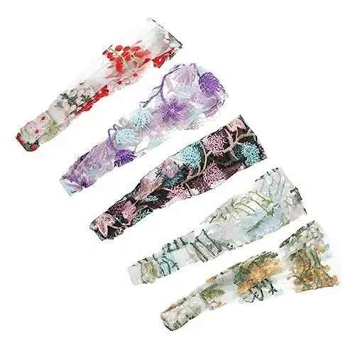 Produktbild: FOYTOKI 5stücke Floral Bandana Haarband Teiliges Elegante Stickerei Form Stilvolle Haaraccessoires Für Damen Und Mädchen Für Freizeit Und Besondere Anlässe