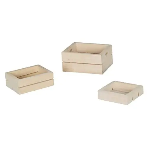 Produktbild: FOYTOKI Holzspielzeug 3 Stücke Puppe Gartenmöbel Schmuck Kiste Zubehör Spielen Dekorative Puppenhaus Requisiten Liefert Körbe Holz Picknick Veranstalter Schatz Miniatur Landschaft Kleine