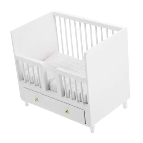 Produktbild: FOYTOKI Puppenhauszubehör Puppenhausmöbel 1 12 Betten Kinder Zimmer einrichtungen möbel Krippe Dekorationen Mini-Spielzeug Mini-Babybett Puppenhausverzierung Kinderzimmer Spielzeugzimmer