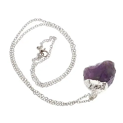 Produktbild: FOYTOKI Rohstein Amethyst Halskette Mit Anhänger Kette Für Täglichen Gebrauch Für Damen Mädchen Ehefrau Freundin