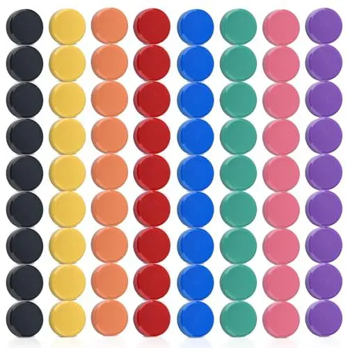 Produktbild: FPMYB 80 Stück Magnete Stark, Magnete für Magnettafel, Kühlschrank, Magnete Klein Bunt, Kühlschrankmagnete für Whiteboard, Pinnwand, Klassenzimmer, Büro, Foto(8 Farben)